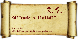 Kármán Ildikó névjegykártya